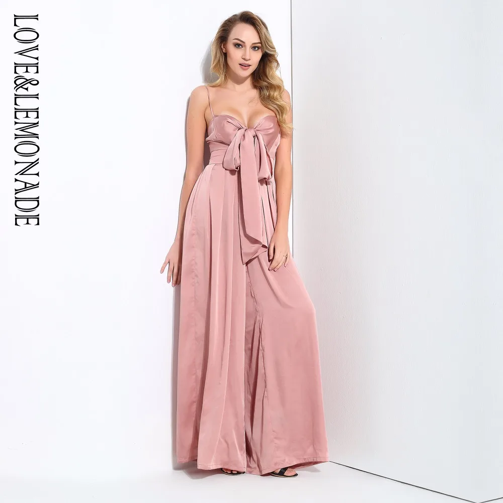 

Love&Lemonade Loose Straps Bow Waistsuit Jumpsuit 4 Colors LM0876