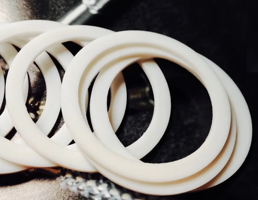 

Custom Made 10x Flat PTFE Teflon Washer Fastener Insulation Sealing Spacer Gasket 2 Inch 55x45x2mm OD55MM ID45MM Thick=2mm