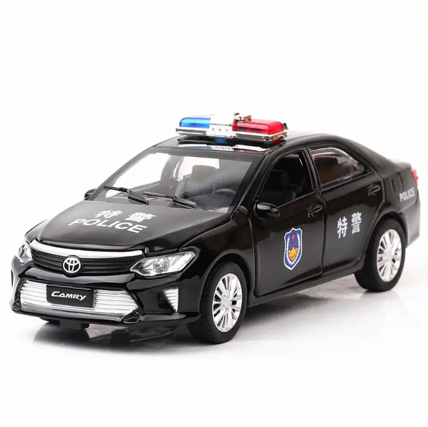 1:32 игрушечная машинка Toyota Camry Полицейская металлическая игрушка из сплава