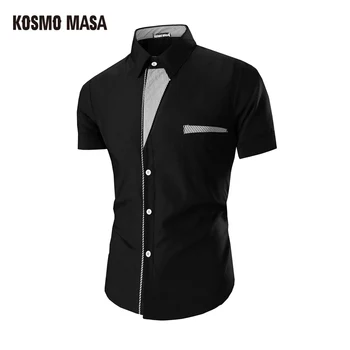 

KOSMO MASA 2017 Hot New Arrival Men Short Sleeve Turn-Down Collar Floral Print Men's Shirts Jersey Casual Plaid Shirt MB0024