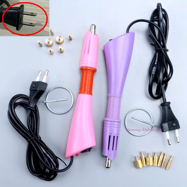 Price Fast Heated! Hotfix Rhinestone Applicator Purple / Pink Choice hot fix Applicator Iron-on Wand Heat-fix Tool Wand Gun Garment