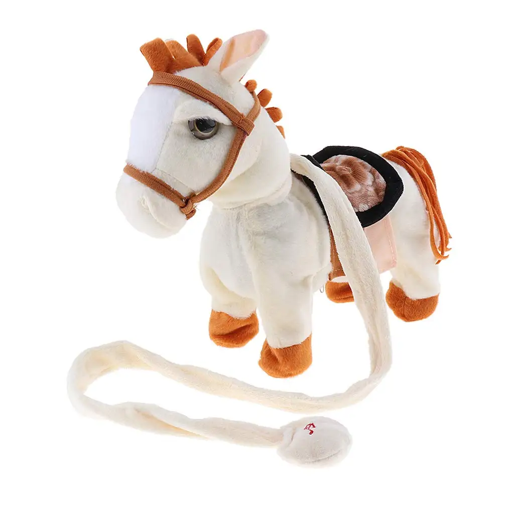 Plush Pony Toy Electronic Horse Doll Singing Dancing Stuffed Animal Educational Toys Birthday Gift for Children Kids Toddler