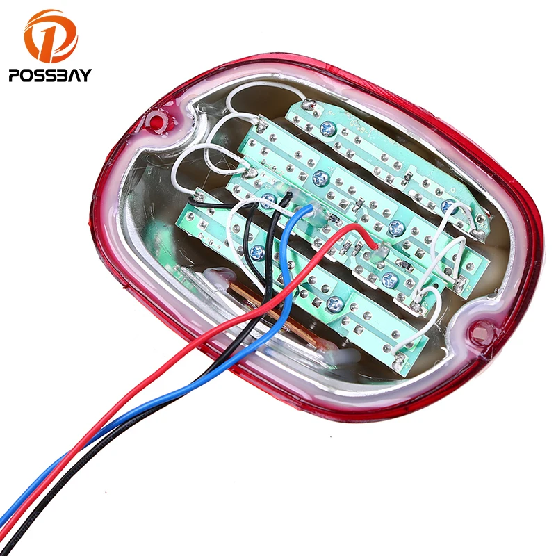 POSSBAY задний фонарь мотоцикла DC 12 В индикаторные лампы красный объектив универсальный скутер тормозной задний фонарь для Harley Davidsion
