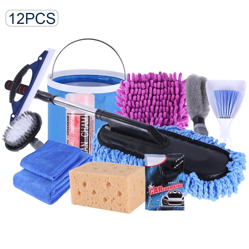 

Professional 12pcs Car Body Home Dual Use Cleaning Tools Kit Wash Towel Mops Dust Removal Brush Cleaning Supplies