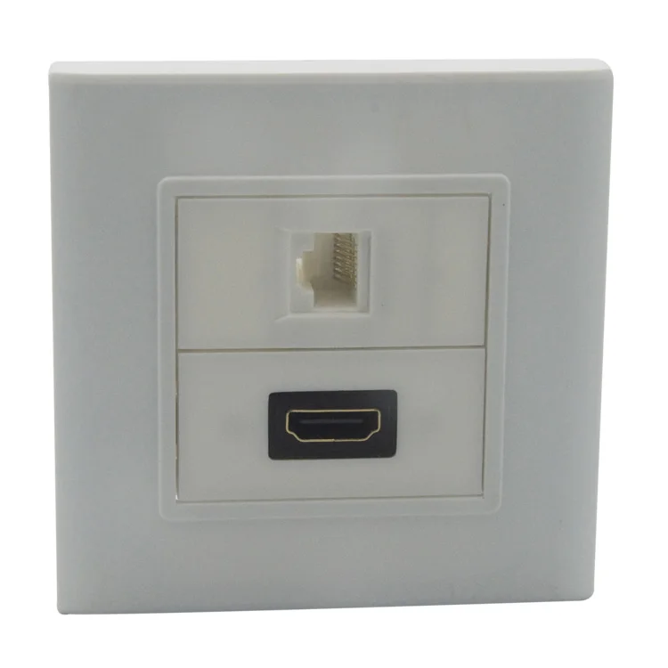 

HDMI, CAT6 RJ45 wall plate with back female to female connector support customer design