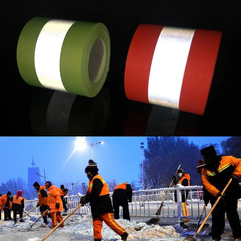 Fluorescent yellow&Fluorescent orange Warning Tape For Safety Clothes Sewing On