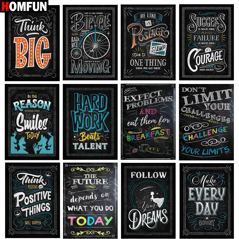

HOMFUN Diamond Painting Text pattern Diamond Embroidery Sale Diamond Full Square/Round Layout Rhinestones Hobbies BK01