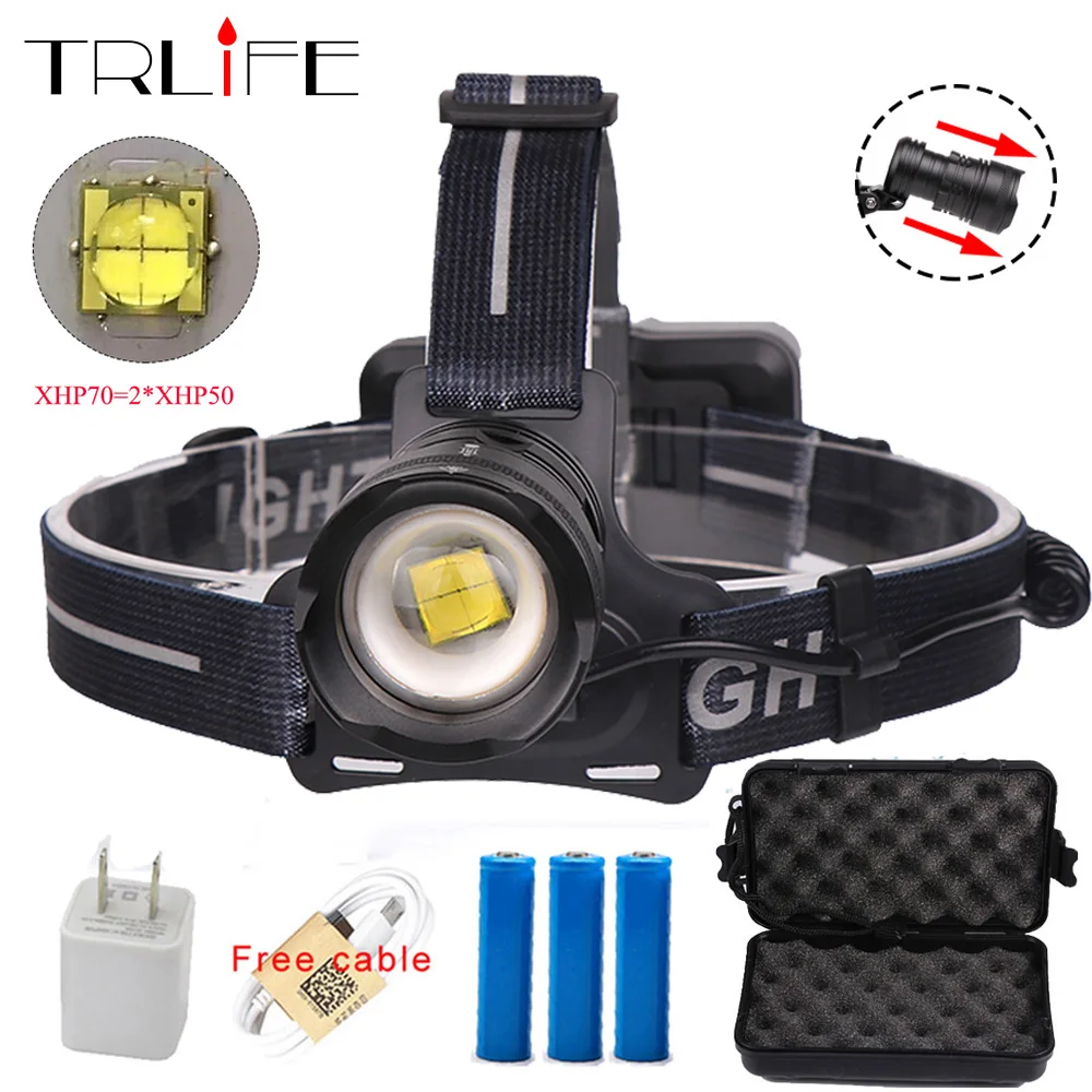 XHP70.2 LED Headlight Super Bright XHP50 Led Headlamps 18650 USB ...