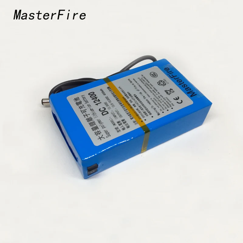

MasterFire 3pcs/lot New Portable 12V 4000mAH Rechargeable Lithium Battery Batteries Pack For CCTV Camera MID GPS+AC Charger