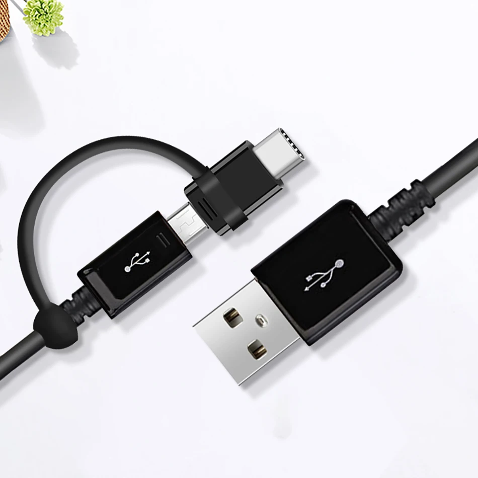 5Samsung Note9 S9 S8 plus Car Charger Fast 9V1.67A or 5V2A Original Adapter 1.5m 2in1 USB Type C Cable Note8 S 9 S 8 C5 C7 C9pro