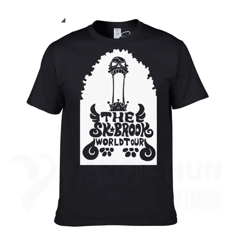 Аниме One Piece Брук футболка с черепом Топы Футболка SK BROOK World Tour коротким рукавом