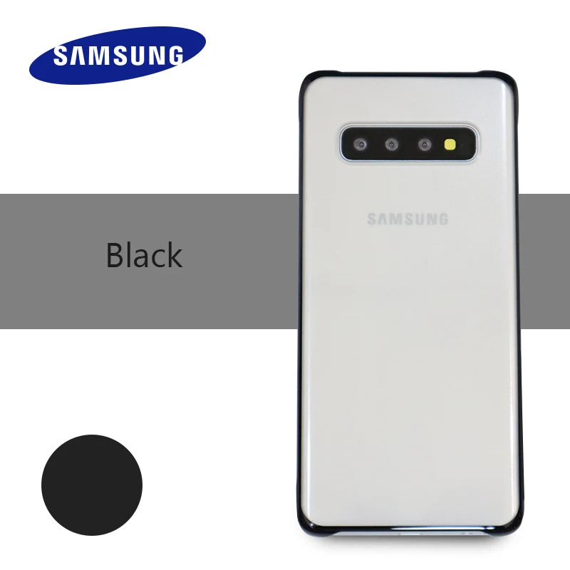 samsung S10 чехол Прозрачный чехол для Galaxy s10 S10 плюс S10+ S10E Crystal Clear покрытие жесткий защитный чехол для ПК Капа - Цвет: Black
