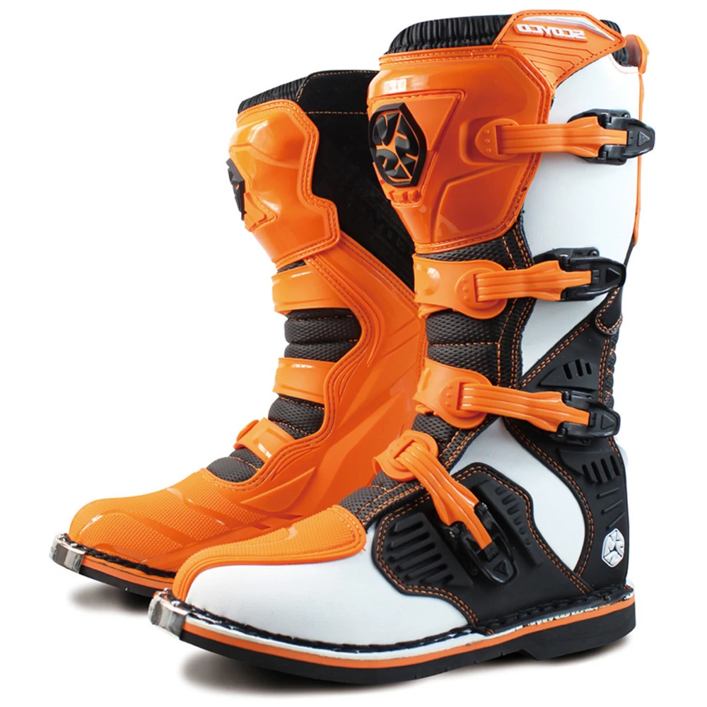Профессиональные кожаные ботинки в байкерском стиле botas Moto Cross Botte Stivali Motociclista