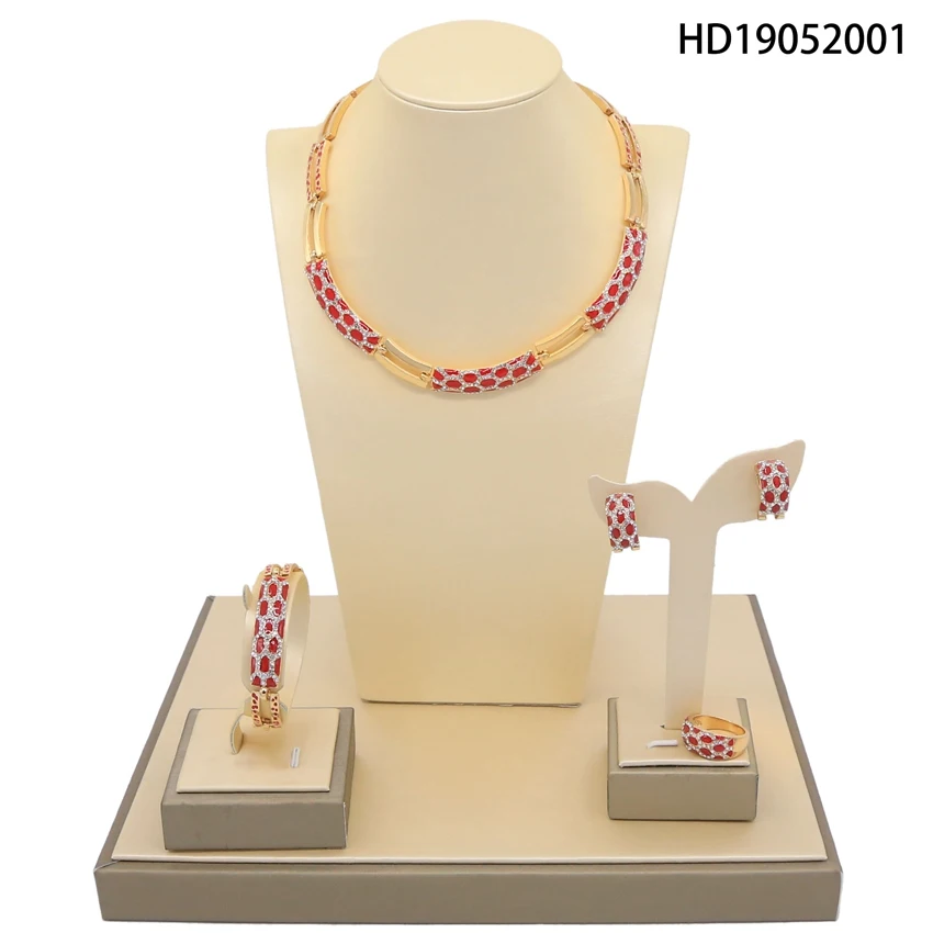 

Yulaili 2019 New Fashion Hot Top Quality Exquisite Women Luxury Wedding Jewelry Necklace Earring Ring Jewelry Set