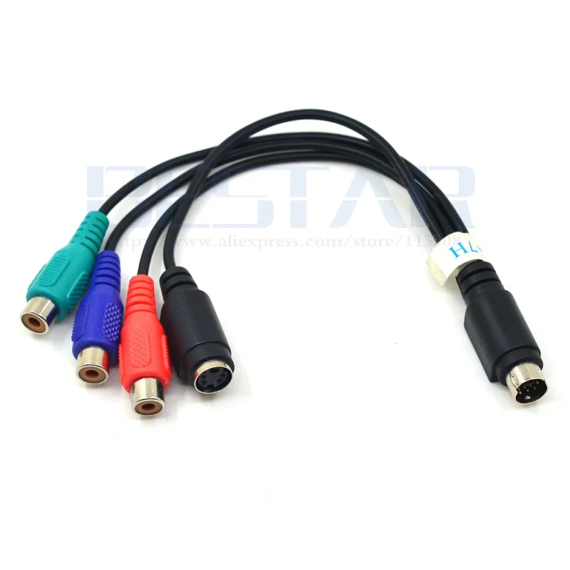 7 контактный S видео гнездо RGB/ 3 RCA и 4 гнездовой адаптер кабель 20 см для ПК DVD