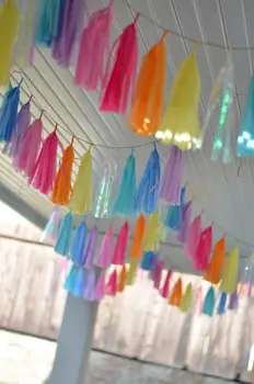 

60packs/ 300pcs New Arrived 14" Iridescent mylar tassel,easy to assemble with full instructions and everything you need included