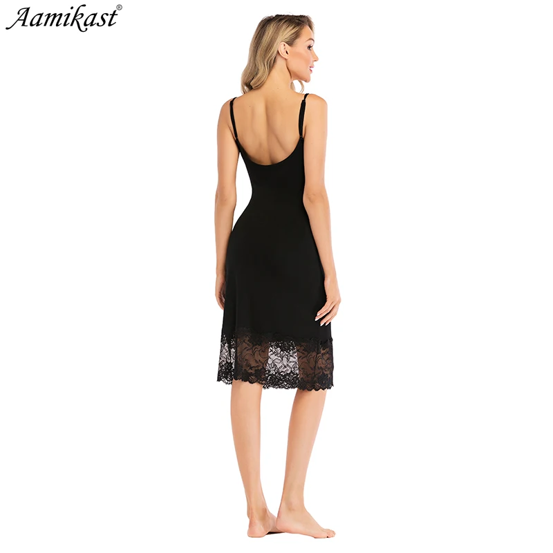 Women Strappy Sleepwear Lace Nightgown Sleep Dresses Trim Chemise Nightgown Slip Lingerie Dress Summmer Sexy Female Sleepshirt