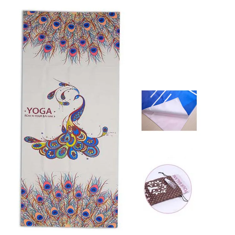 Полотенце из микрофибры с принтом для йоги 183*65 см, нескользящее одеяло для йоги, впитывающий пот, коврик для йоги, полотенце для пилатеса, фитнеса, пляжный коврик, полотенце - Цвет: Золотой