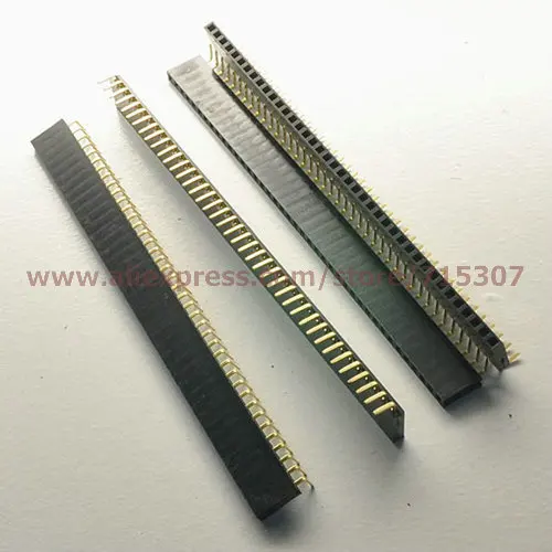 

PHISCALE 10pcs 1x40 Pin 2.54mm Spacing right angle 90 degrees single row female socket header rectangular connector receptacle