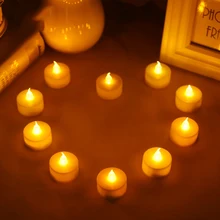 24 шт/лот Мерцающий Чай свет включает батареи светодиодный свечи Буги оптом velas электрические свечи chandelle свадьбы Рождество