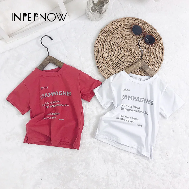 INPEPNOW/2 цвета белая футболка Детская для девочек лето 2019 дышащая с короткими
