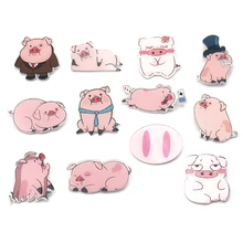 Nengdou Y78 значки животных для одежды свинья значок kawaii значок из мультфильма на рюкзаке акриловые Значки для передачи harajuku аксессуары