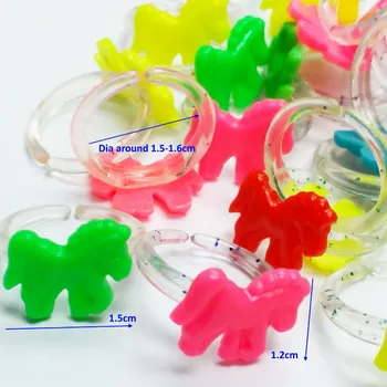 

99 Plastic Girl Kids Mini horse RINGS vending Cake Decoration Pinata Filler Supply Novelty Birthday Party Favors Gift Toy Prize