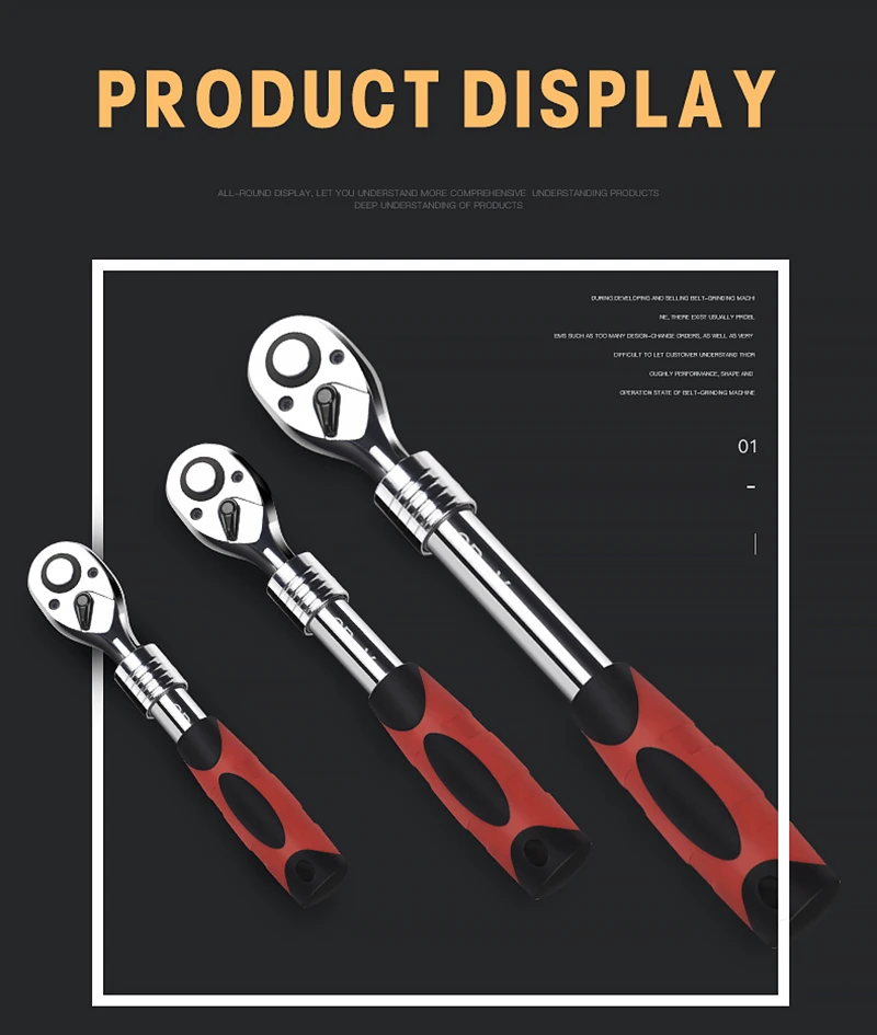 QUK 1/" 3/8" 1/" автоматический двухсторонний Трещоточный ключ с высоким крутящим моментом CR-V Гибкая розетка, длина драйвера, регулируемый 72 зубчатый гаечный ключ