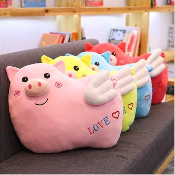 

Cartoon Cute Winged Pig Short Plush Toys Stuffed Animal Pig Doll Toy Soft Plush Pillow Children Birthday Gifts