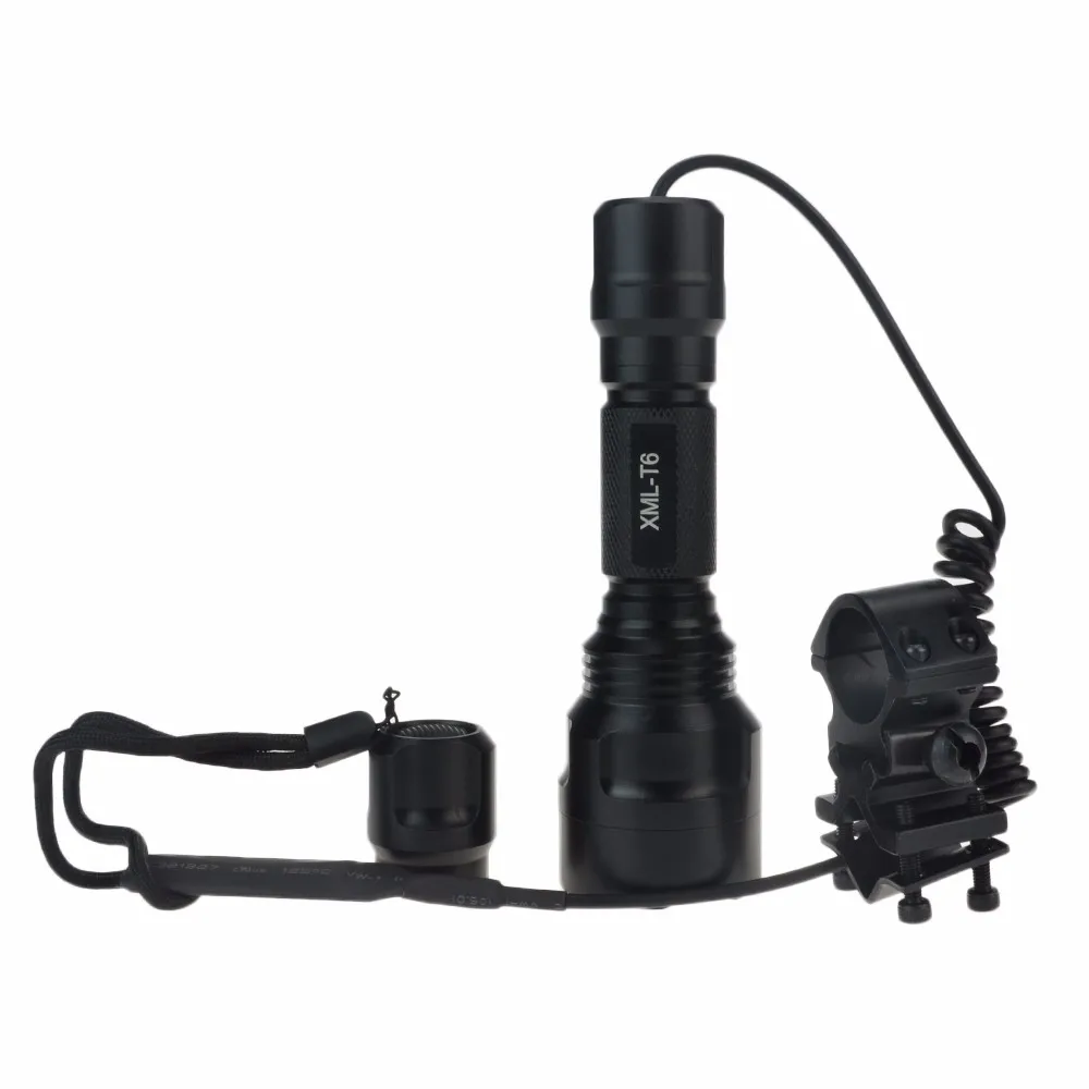 18650 фонарь XM-L T6 2000 люмен светодиодный тактический фонарик охотничий фонарь светодиодный налобный фонарь с Батарея& Зарядное устройство& Давление переключатель& крепление