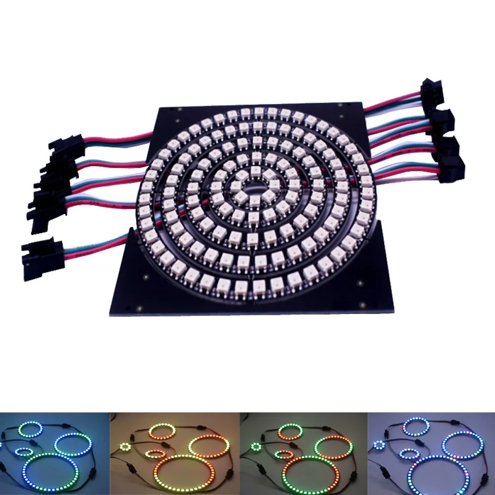Адресуемое WS2812B пиксельное кольцо 8 16 24 35 45 светодиодов WS2812 5050 RGB светодиодное ic