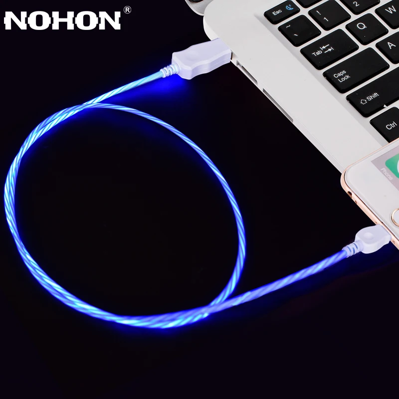 NOHON type C светодиодный usb кабель со светом для быстрой зарядки Xiaomi mi 4C 5 4s OnePlus 2 Nexus 5X6 P