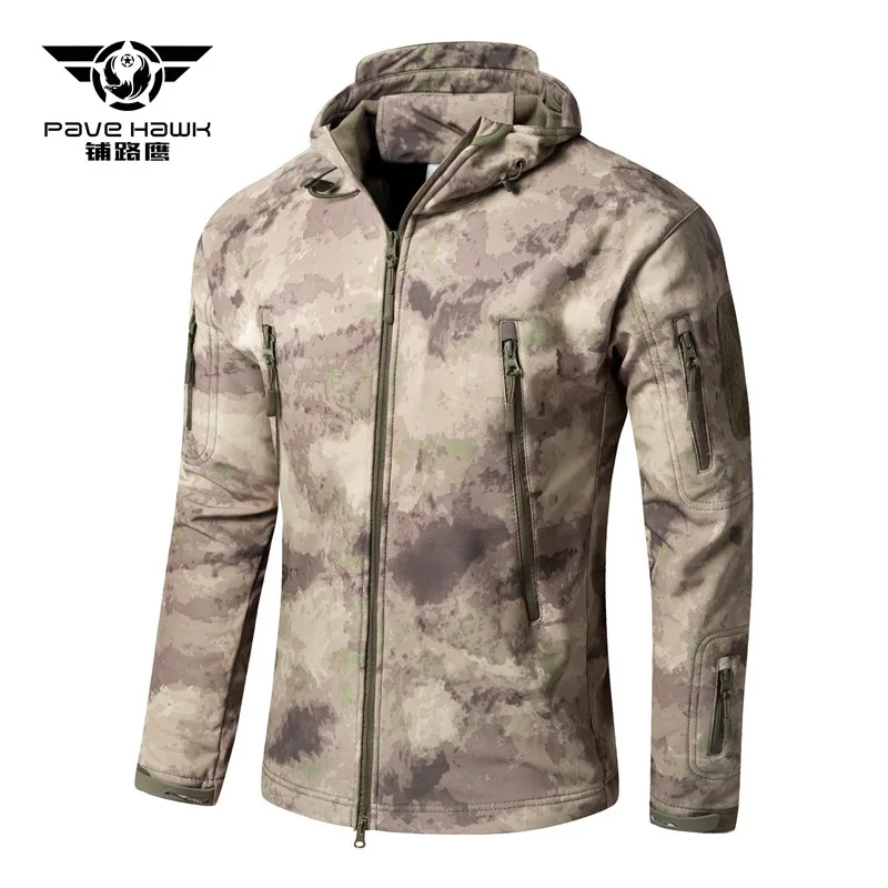 5XL мужская и женская зимняя теплая камуфляжная куртка для рыбалки, скалолазания, верховой езды, путешествий, армейская тренировочная Водонепроницаемая флисовая куртка с капюшоном, тактическое пальто - Цвет: Ash Ruins