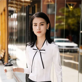 

Elegant White Fashion Casual Long Sleeve Blouses & Shirts For Women Business Work Wear Blouse Female Tops Clothes Blusas