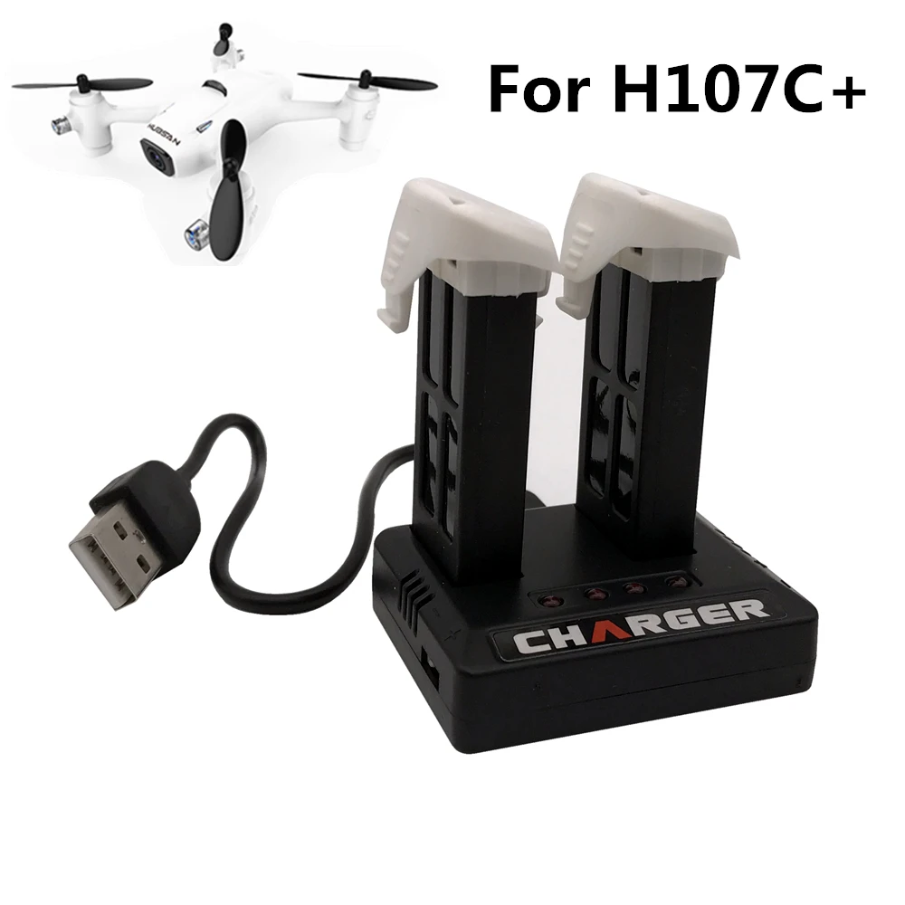 

520mAh 3.7V Original Hubsan X4 Cam Plus H107C+ LiPo Battery 2.0Wh + USB Charger for RC Quadcopter Drone