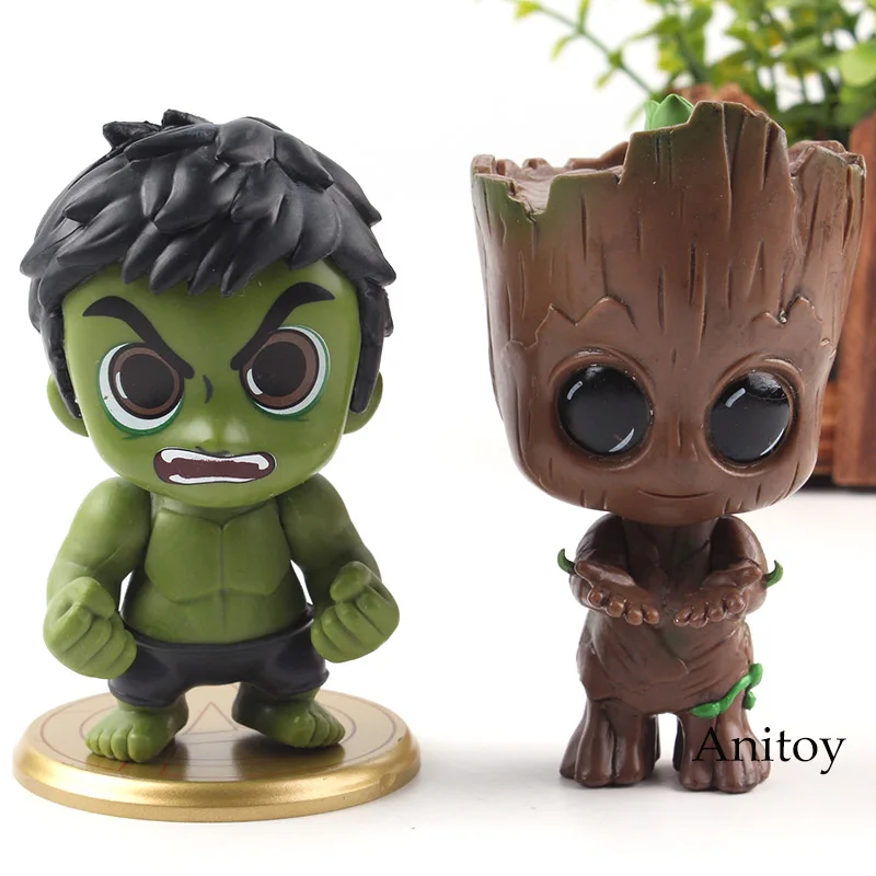 

Marvel Avengers 3 Infinity War Tree Man Hulk Action Figure Q Version Bobblehead Doll PVC Collection Model Toys