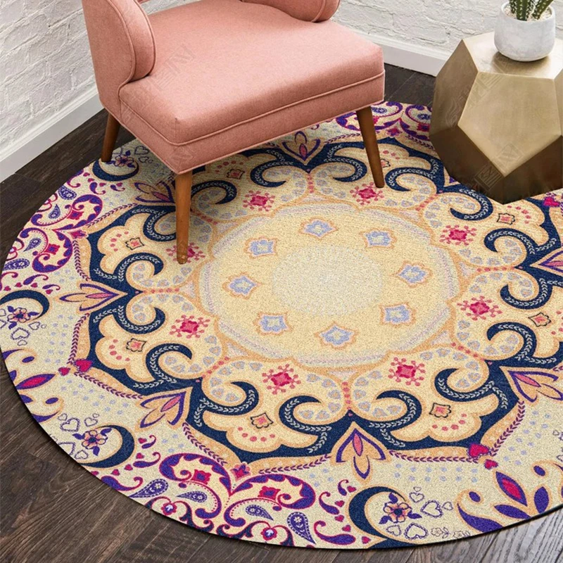 

Bohemian Mandala Round Carpets For Living Room Ethnic India Style Mat Carpet Bedroom Home Decor Kid Rug Baby Crawling Blanket