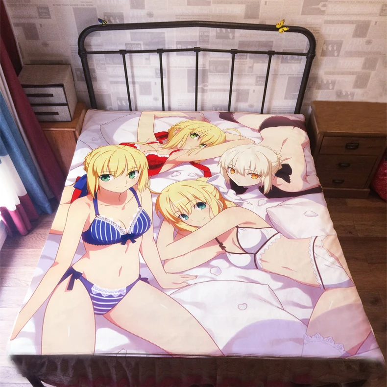Простыня из Аниме Манга &quotсудьба&quot Saber Stay Night 150*200 см простыня 010 | Дом и сад
