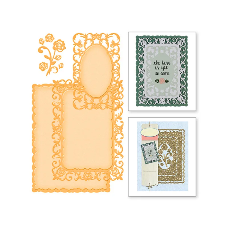 

GJCrafts Frame Dies Scrapbooking Metal Cutting Lace Die Cuts Craft Dies Card Making DIY Embossing Edge New Photo Decoration