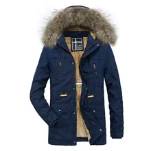 Для мужчин парка зимняя куртка зимняя плюс длинные шерстяные воротником теплая ветровка талии веревки плотные пальто Для мужчин Тренч пальто с капюшоном Для мужчин s