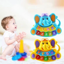 Детские Музыкальные Развивающие игрушки Многофункциональные Музыкальные пианино детские игрушки модель слона дети слуховое развитие музыкальная игрушка