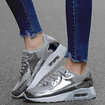 

Glossy Men Air Mesh Trainers Breath Basket Femme Patent Leather Footwear Tenis Feminino Zapatillas Mujer Zapatos Hombre