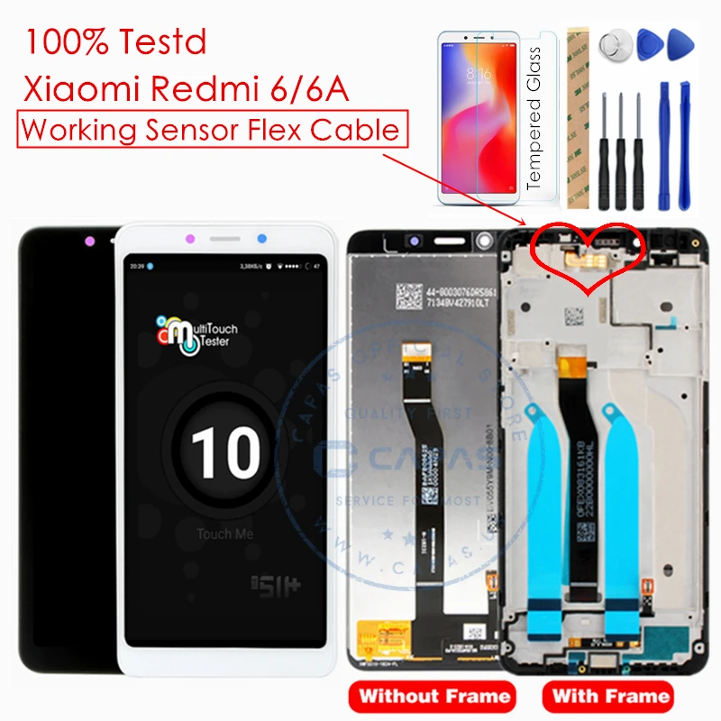 ЖК дисплей с рамкой для Xiaomi Redmi 6A сенсорным экраном 10 дюймов 6 дигитайзер дисплея