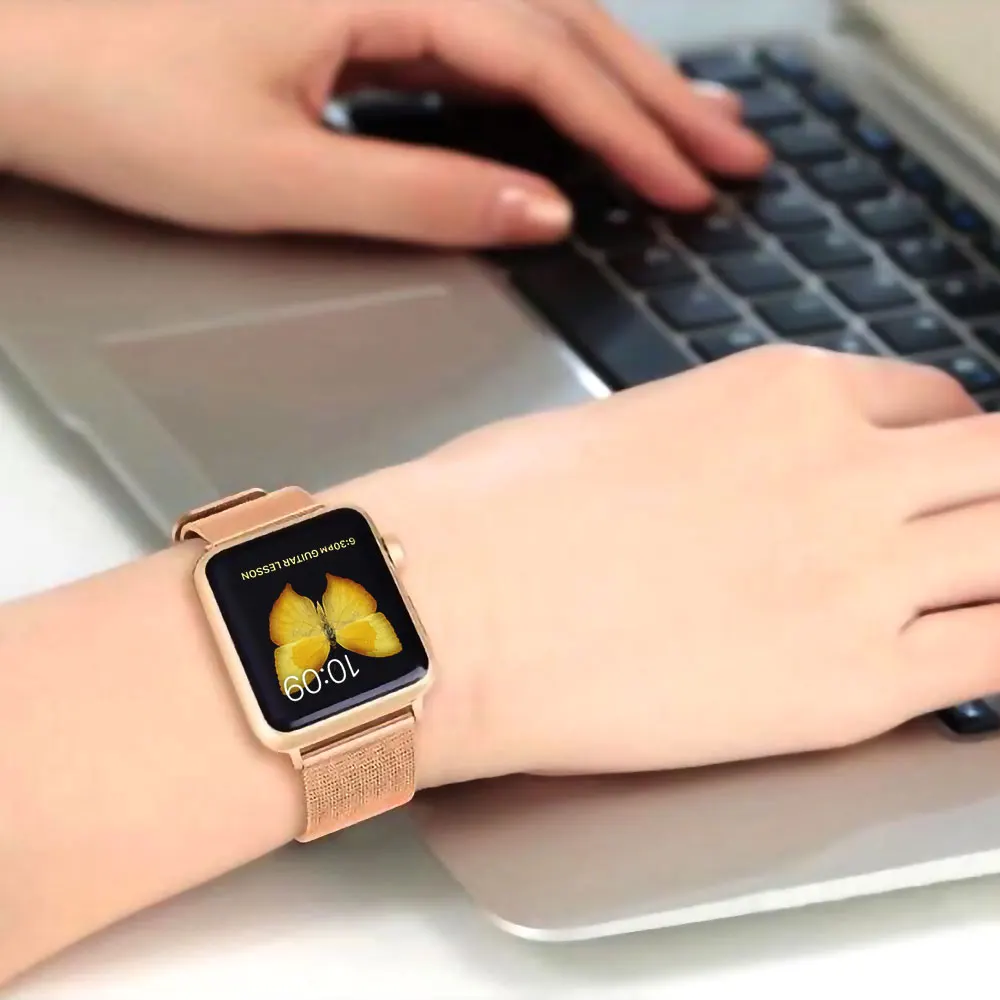 Браслет Миланская Петля из нержавеющей стали браслет для Apple Watch серии 4 44 мм Iwatch