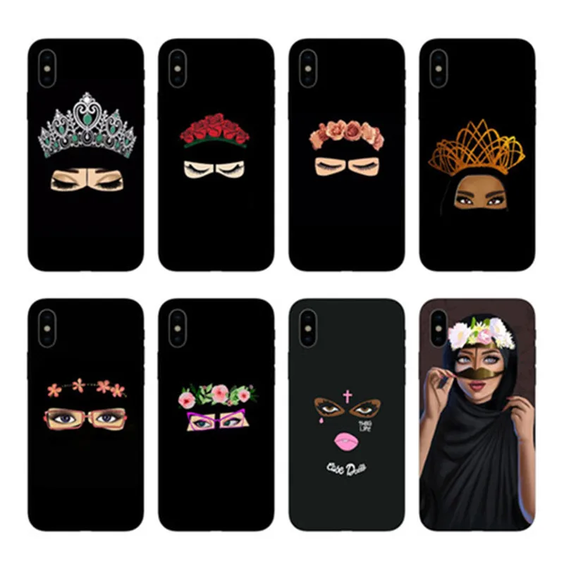 Islamico Muculmano Gril/Olhos De Luxo caixa ли телефон de Silicone грудь для macio iphone 4 5 6 7 8 Plus X XS MAX XR корпус