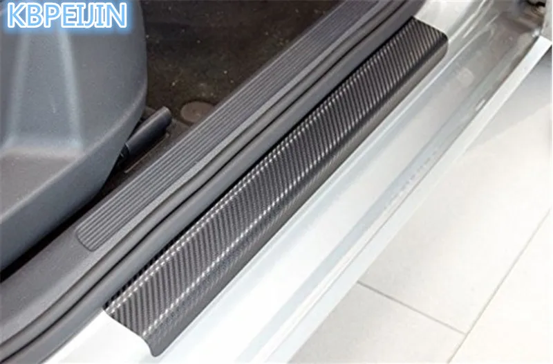 

4pcs Car Door Sill Pedal Threshold Carbon Fiber Protect Stickers For Hyundai elantra ix35 solaris accent i30 ix25 Car Styling