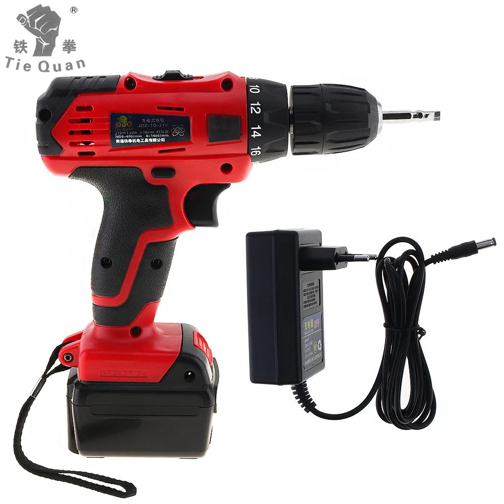 21V Cordless Electric Drill Screwdriver Power Tools with Lithium