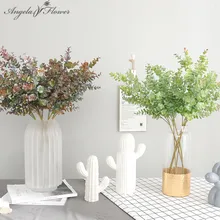 Искусственные листья эвкалипта, латексные зеленые растения, настенные пластиковые цветы, декор для сада, сделай сам, свадебные, домашние, вечерние, ветки для растений, рождественский подарок