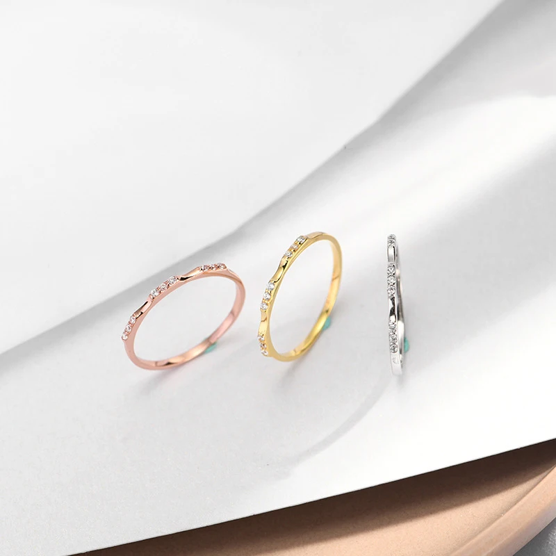 

925 Sterling Silver Zircon Rings For Women Rose Gold Color Fashion Ladies Hipster Jewelry Lovers Engagement Ring Girlfriend Gift