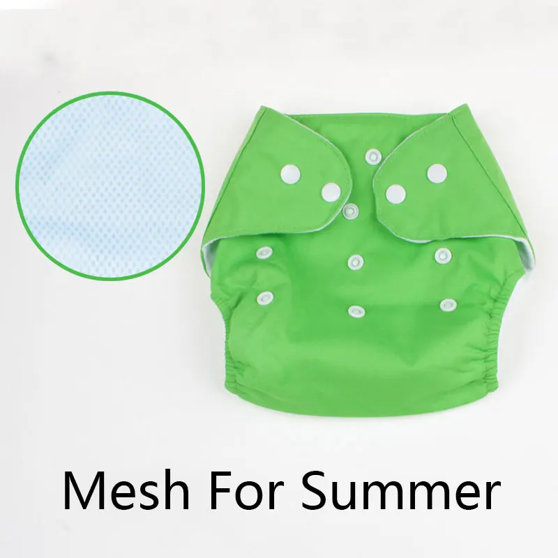 1 шт. хлопковые многоразовые подгузники мягкие чехлы детские тканевые подгузники регулируемые тренировочные штаны водонепроницаемые тканевые подгузники для смены подгузников - Цвет: Mesh Green